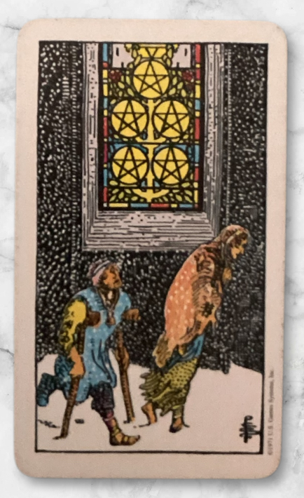 tarot cards, tarot vineyard, the 5 of pentacles