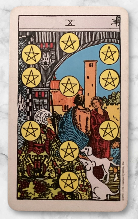 tarot cards, tarot vineyard, the 10 of pentacles